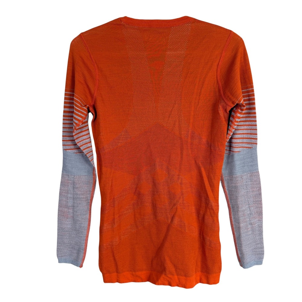 Smartwool Intraknit 200 Thermal Base Layer Top Womens S Orange Merino Wool L/S - Picture 2 of 6
